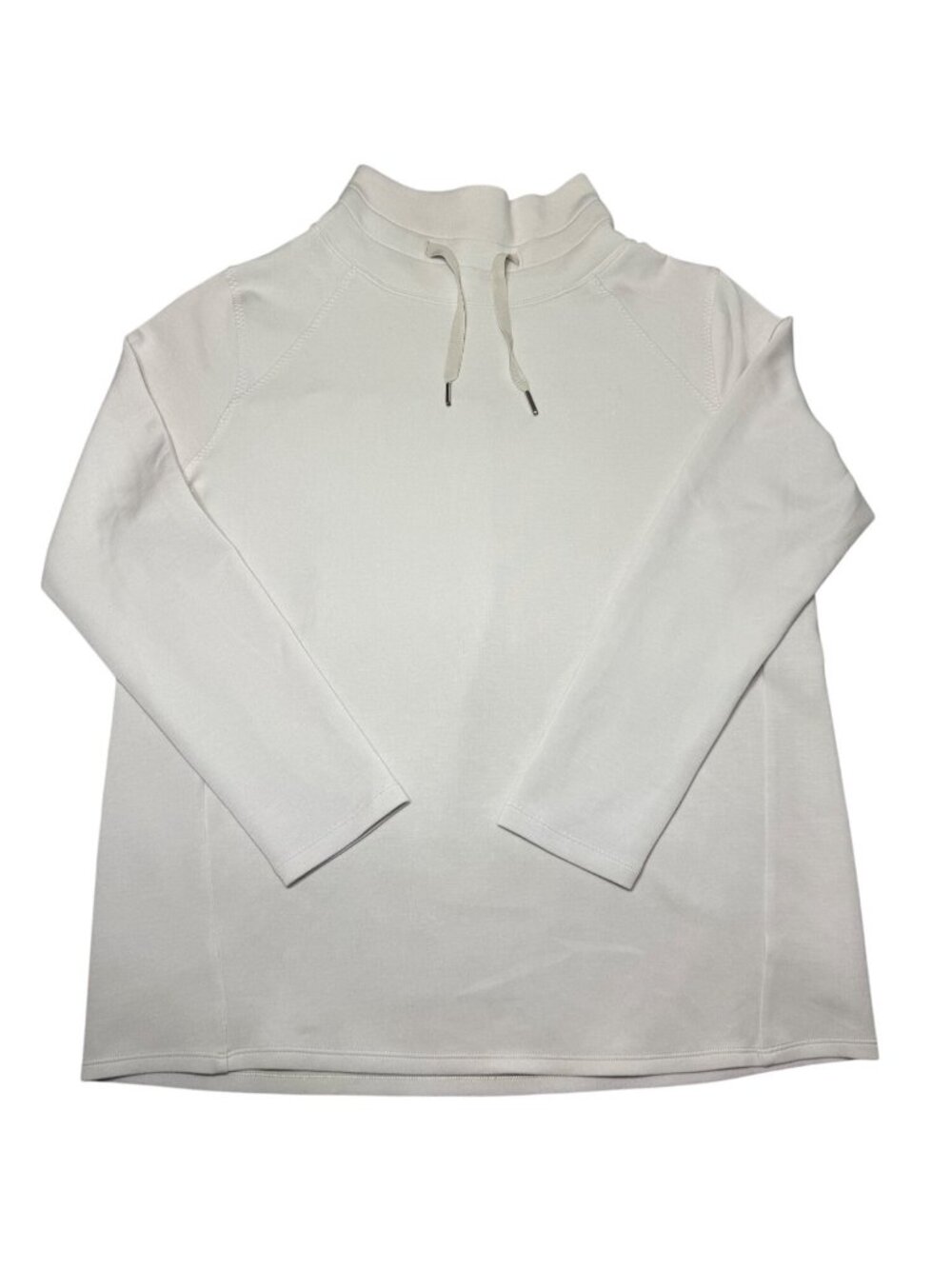 Spanx Aire Essentials White Long-Sleeve Pullover Women XL High-Neck Modal Blend